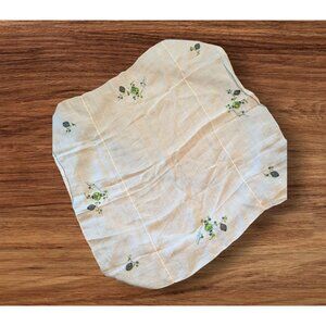 Vintage Hand-Embroidered Linen Tablecloth Floral   grabbcire Estate square